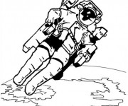 Coloriage et dessins gratuit Astronaute Terre à imprimer