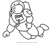Coloriage et dessins gratuit Astronaute volant à imprimer