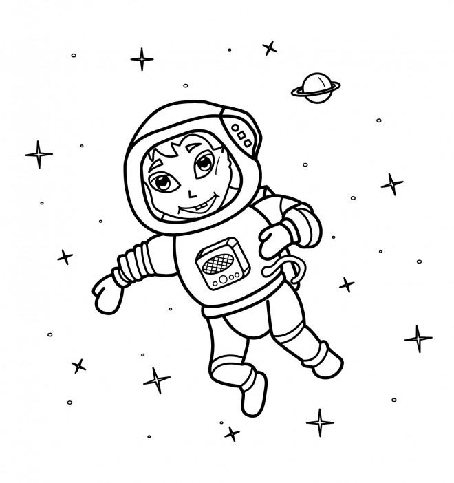 Coloriage et dessins gratuits Fille Astronaute à imprimer
