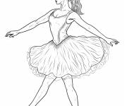 Coloriage Ballerine adulte en performance