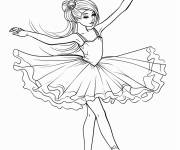 Coloriage Ballerine en noir et blanc