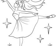 Coloriage Ballerine parmi les étoiles