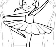 Coloriage Ballerine souriante pendant la performance