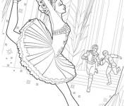Coloriage Barbie fait du ballet dans le palais