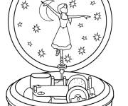 Coloriage Boite a musique Ballerina 