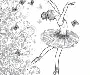 Coloriage Danseuse classique en saut