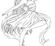 Coloriage Danseuse classique performe le ballet