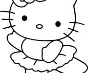 Coloriage Hello Kitty en Ballerine