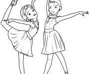 Coloriage La performances des petites filles de Ballet