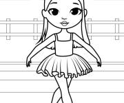 Coloriage La petite ballerine s'entraîne bien