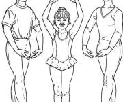 Coloriage Les fille pendant le cours de ballet