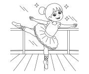 Coloriage Petite danseuse &agrave; la barre