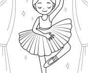 Coloriage Petite danseuse pratique le ballet