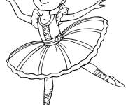 Coloriage Petite fille danse le ballet