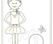 Coloriage Premi&egrave;re position de ballerine en forme V