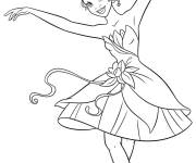 Coloriage Tiana danse de Ballet