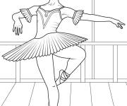 Coloriage Une ballerine réaliste