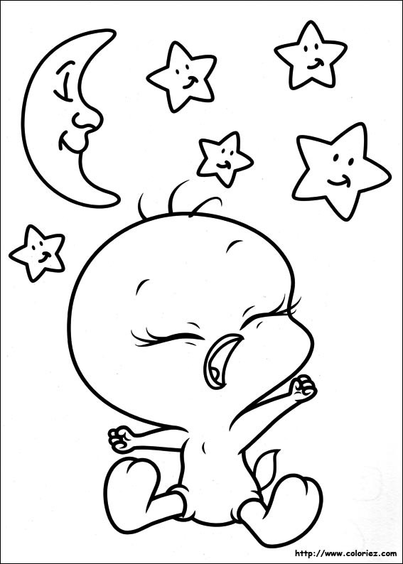 Coloriage et dessins gratuits Baby Looney Tunes a envie dormir à imprimer