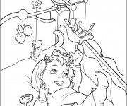 Coloriage et dessins gratuit Bébé dans son lit à imprimer