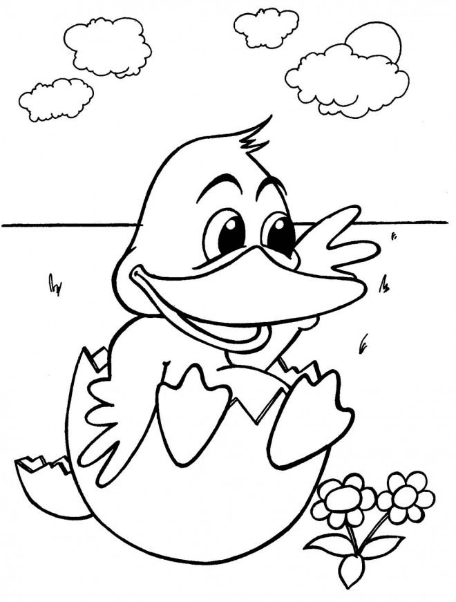 Coloriage et dessins gratuits Bébé Donald Duck dessin animé à imprimer