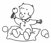 Coloriage Bébé et jouet en ligne