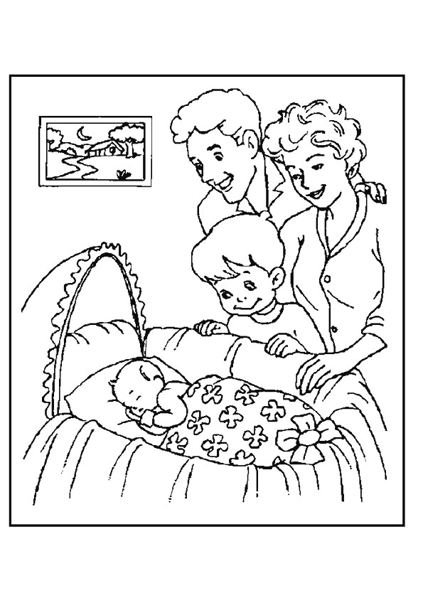Coloriage et dessins gratuits Bébé et la famille à imprimer