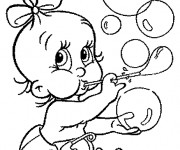 Coloriage Bébé et les bulles