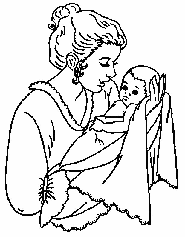 Coloriage Bebe Et Maman En Ligne Dessin Gratuit A Imprimer