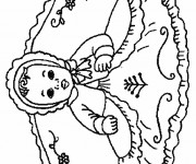Coloriage B&eacute;b&eacute; et sa belle robe