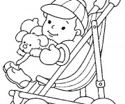 Coloriage et dessins gratuit Bébé et ses jouets à imprimer