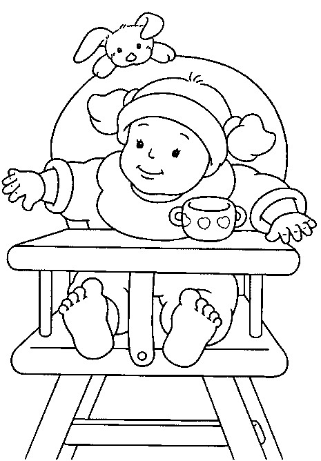 Coloriage Bébé fille dessin gratuit à imprimer