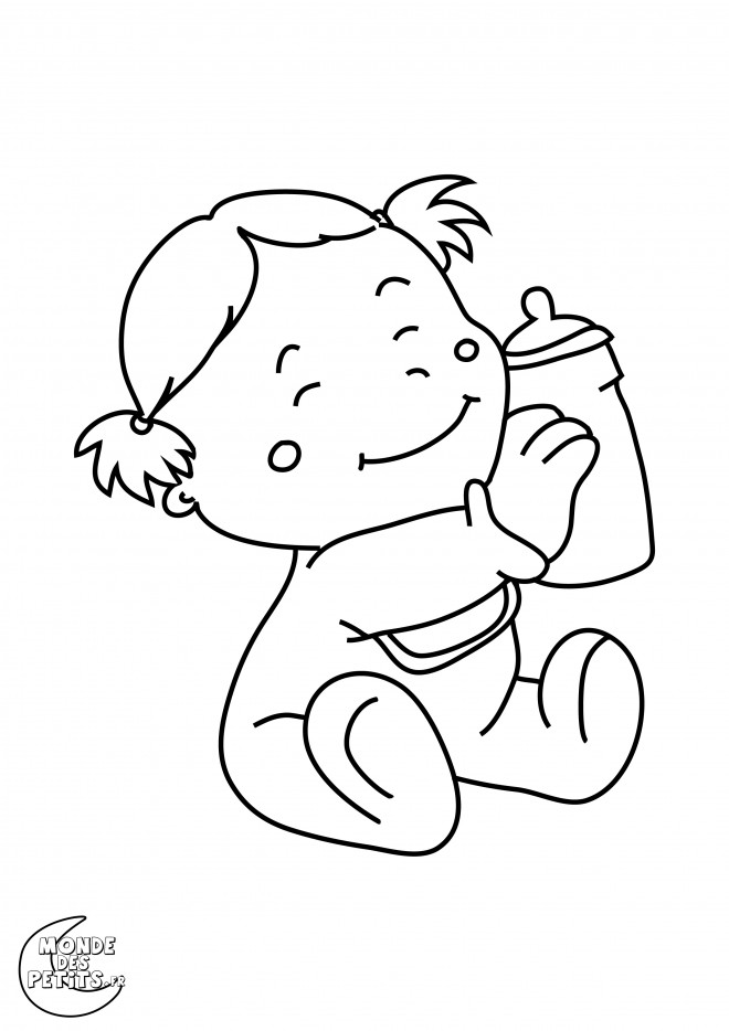 Coloriage Bebe Heureuse En Portant Son Biberon Coloriage Bebe Heureuse En Portant Son Biberon