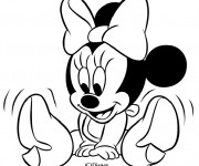 Coloriage B&eacute;b&eacute; Minnie et ses grosses chaussures