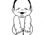 Coloriage Le b&eacute;b&eacute; riant