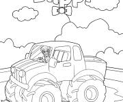 Coloriage Aventure de Blippi dans une camionnette monstre