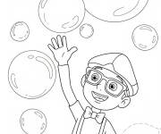 Coloriage Blippi avec des bulles d'air
