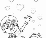 Coloriage Blippi avec le chat mignon