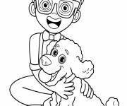 Coloriage Blippi avec le chien mignon