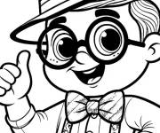 Coloriage Blippi avec le signe de pouce