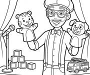 Coloriage Blippi avec ses poup&eacute;e