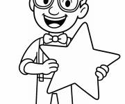 Coloriage Blippi avec un &eacute;toile