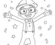 Coloriage et dessins gratuit Blippi c&eacute;l&egrave;bre la f&ecirc;te à imprimer