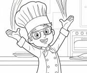 Coloriage Blippi chef de Pizza