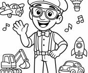 Coloriage Blippi chibi
