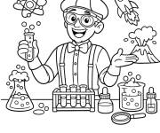Coloriage Blippi chimiste dans le lab