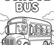 Coloriage Blippi conduit le bus scolaire