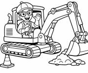 Coloriage Blippi conduit son outillage