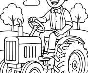 Coloriage Blippi conduit son tracteur