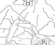 Coloriage Blippi conduit une excavatrice