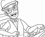 Coloriage Blippi conduit une pelleteuse